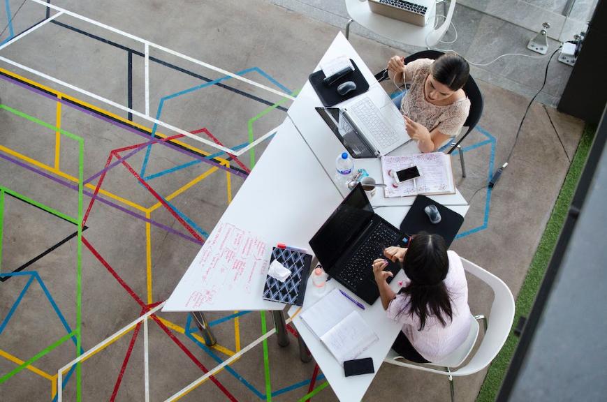 Business networking at table